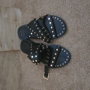 Black studded sandals size 8.5